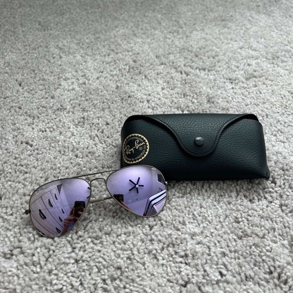 Ray-Ban Lilac Polarized Aviator Sunglasses 🕶️